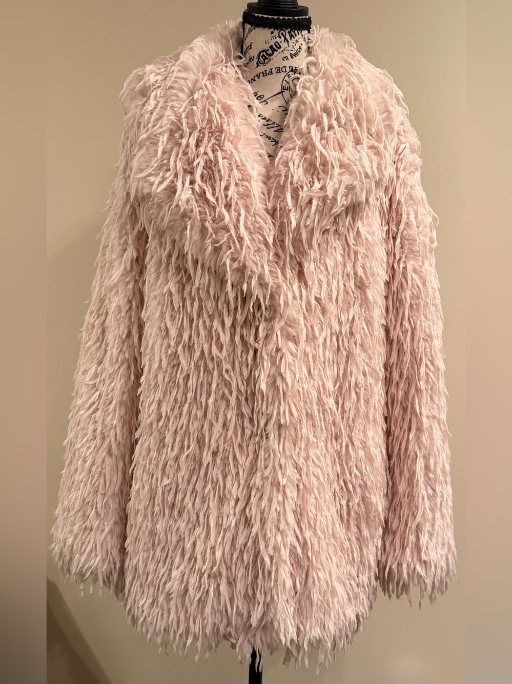 FURIOUS FUR Stylish Blush Pink Shag Coat Offering a Fabulous Upscale Look!!